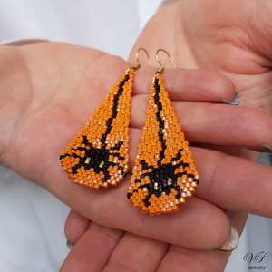 Pendientes de cuentas bohemias con flecos en cascada Andy de diseño turquesa, regalo de joyería único - Product Image 2