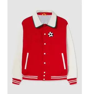 Happy Christmas Retro Vintage red Letterman Jackets Manufacturer Wool Chenille Embroidered Baseball Bomber Varsity Jackets