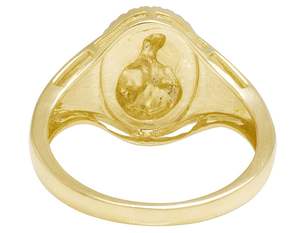 แหวนเพชรรูปวงรีสำหรับผู้ชายสีเหลืองทอง10K สำหรับใส่ในงานปาร์ตี้ - Product Image 5