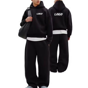 Vente en gros Tenue de sport légère 100% coton pour hommes et femmes, jogging avec logo sur le devant, technique délavée, style - Product Image 1