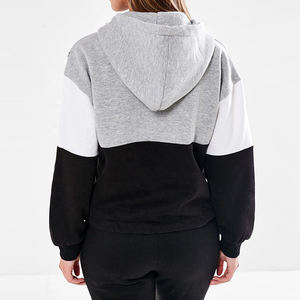 Ensemble de survêtement 2 pièces décontracté sur mesure pour femmes respirant confortable demi fermeture éclair sweat à capuche pantalon de survêtement solide hiver - Product Image 3