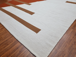 Alfombra de lana tejida a mano de tamaño personalizado para el hogar, área grande, abstracto estilo marroquí, con mechones y lavable para uso en el dormitorio, comedor - Product Image 4