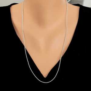 Collar de Cadena de Bolas Medianas de Plata de Ley 925 - Product Image 1