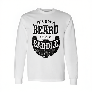 Non è una barba, ma una sella: maglietta a maniche lunghe per uomini barbati, maglietta divertente - Product Image 2