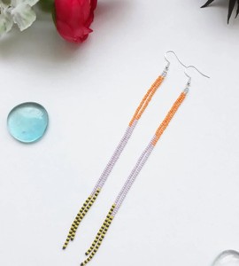 Luxury Quality <b>Emerald</b> Green Beaded Tassel Earrings - Product Image 2