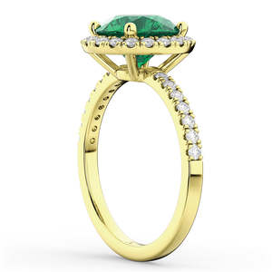 แหวนหมั้นเพชรทรงมาร์ควิส 2.80 กะรัต ความสะอาดระดับ VS ประดับด้วยเพชร Halo Emerald ตัวเรือนทองคำ 14K สีเหลือง ได้รับการรับรองจาก IGI เครื่องประดับชั้นดี เทคโนโลยีการฝังเพชร - Product Image 2