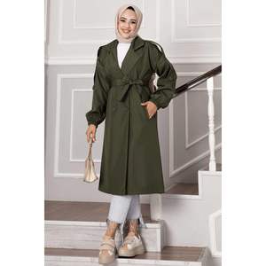 Gabardina abotonada con Charretera de hombro caqui - Product Image 3