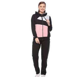 Ensembles de jogging de gymnastique pour femmes ensemble deux pièces à motif solide avec pantalon élastique grande taille survêtement d'hiver vente en gros de nouveautés - Product Image 1