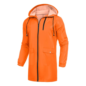 Chubasquero de PVC gris transpirable para hombres y mujeres, ropa impermeable larga con estilo, chaquetas ligeras para viajes a la moda para exteriores - Product Image 3