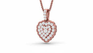 จี้เพชรทรงหัวใจแบบวงแหวนคู่ ดีไซน์ทันสมัย ทองคำ 14K ประดับเพชรแท้ เครื่องประดับหรูหรา โรแมนติก สำหรับผู้หญิง - Product Image 3