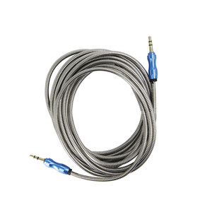 Cable de Audio Auxiliar Estéreo de 3.5mm, Macho, Chapado en Oro, Conductor de Cobre Desnudo, Combinación de Nailon Trenzado, 3 Metros, para Uso Telefónico - Product Image 5