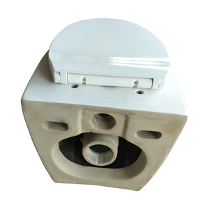 WC mural sans bride en céramique de luxe, design allongé moderne, modèle blanc premium 605, siège de WC allongé, finition blanche élégante - Product Image 4