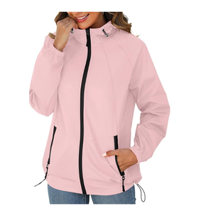High Quality Women's Lightweight Windproof Durable Waterproof <b>Packable</b> Windbreaker <b>jackets</b> with Pockets - Product Image 3
