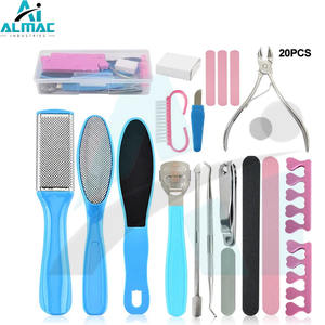 ALMAC, venta al por mayor, diseño personalizado, 18 piezas, kit de pedicura, cortaúñas grandes con logotipo personalizado, fuente de alimentación manual - Product Image 1