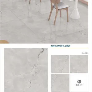 Elegant look tiles in 120 x 120cm Porcelain tiles in glossy surface in "Mark Marfil Grey" tiles for Mall by Novac Ceramic India