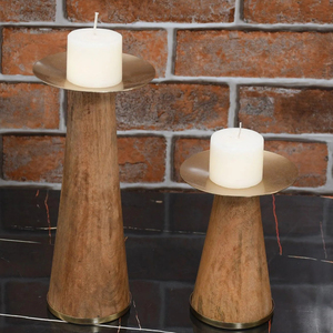 Portavelas de madera natural montado en la pared de diseñador con accesorio de metal para decoración del hogar admite peso pesado - Product Image 4