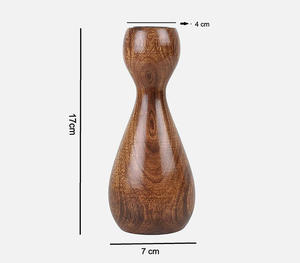 Portavelas de Madera Natural en Forma de Lágrima Hecho a Mano, 17 cm de Altura, Candelabro Decorativo Individual de Madera para Centro de Mesa - Product Image 4