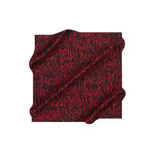 <b>Red</b> and Black Silk Geometric Pattern Square <b>Scarf</b> - Product Image 1