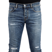 Marque privée italienne style slim fit 2024 nouvelle collection blu hommes jeans pantalons pour la vente en gros de marque privée 98% coton 2% ea