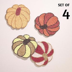 Best <b>Table</b> <b>Coaster</b> With Pumpkin Glass Beads Decorative Beast Design for Parties and Other Functions Tableware Mats & Pads - Product Image 3