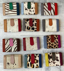 Pochette en cuir de vache portefeuille élégant et décontracté porte-cartes petit porte-monnaie - Product Image 6