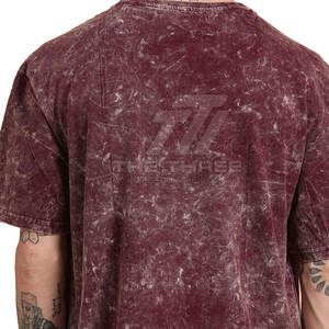 Camiseta de moda de color sólido, holgada, estampada, con lavado ácido para hombre, para verano, 100% algodón, lavado ácido, hecha en Pakistán. - Product Image 5