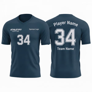 Maillots de football à sublimation personnalisée, respirants 100% polyester, demi-manches, numéros de logo d'équipe personnalisés pour les jeux de football pour hommes et adultes - Product Image 1