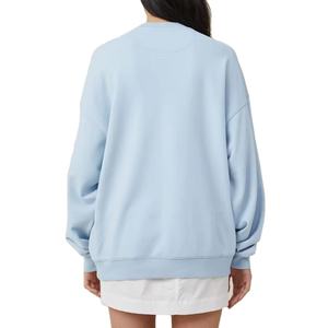 Custom Made 100% Cotton <b>Sweatshirt</b> with Mock Neck Full Sleeves and Lightweight Pullover Solid Pattern - Product Image 4