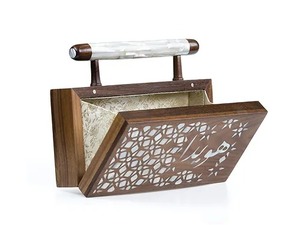 Radiant <b>Islamic</b> Luxury Handmade Portable Women Wedding Clutch Personalized Jacquard MOP Inlay Intricate Indian Embroidery <b>Gift</b> - Product Image 4