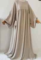 Abaya islamique ODM pour femmes, ouverte sur le devant, personnalisée, broderie sans couture, lin et polyester, légère, respirante, séchage rapide, pour le printemps
