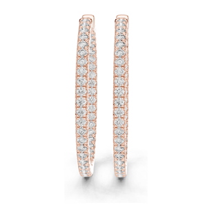 0.99 CT Lab-Grown Diamond <b>Hoop</b> Earrings Round Brilliant Cut 10KT, 14KT, 18KT Gold & 925 <b>Silver</b> Rose, Yellow, White Gold - Product Image 3