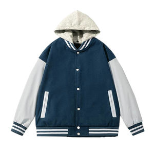 Chaquetas de béisbol de lana con estilo más vendidas para hombres y mujeres Varsity Winter Wear con capucha extraíble y cuello alto Fabricante - Product Image 2