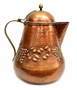 Luxuries Fruit Design Engraved Copper Water Jug Brass Handle <b>Pitcher</b> for Table Use an Home Decor Kitchenware Restaurant - Product Image 1