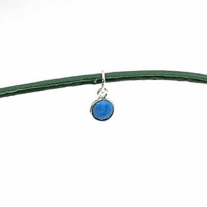 จี้พลอยเทอร์ควอยซ์ขอบ6มม. ทำด้วยมือสร้อยคอเงินแท้จี้แฟชั่นของขวัญแฮนด์เมด - Product Image 6