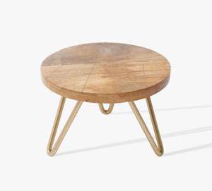 ที่วางเค้กแบบเดี่ยวทำจากไม้และเรซินรูปร่างทรงกลมสีน้ำตาลและสีทองใช้ในบ้านและเครื่องครัวสไตล์ล่าสุด - Product Image 5