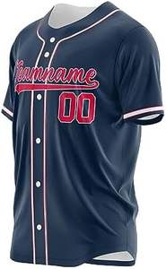 "Eiteehkr Camiseta de béisbol personalizada-Camiseta deportiva con botones para hombres, mujeres y jóvenes con letras y números de equipo cosidos o impresos" - Product Image 4