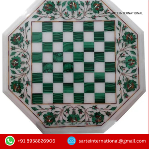 Juego de Ajedrez de mármol verde hecho a mano, regalo de gemas para interiores para niños, piezas de juego de mesa para el día de Navidad, Exportación - Product Image 2