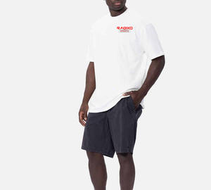 T-shirt ample pour homme en coton/polyester, style streetwear, coupe oversize, épaules tombantes, motif uni, design vierge épais et respirant - Product Image 1