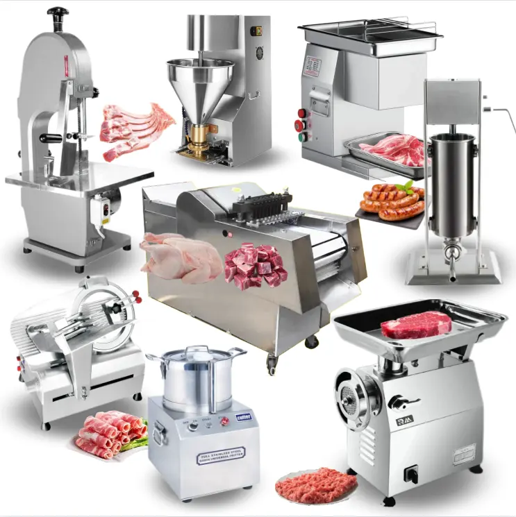 Commercial food manual sausage meat grinder slicing cutter meat cut mincer slicer and bone crusher grind product making machine