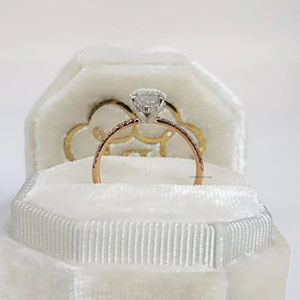 แหวนแต่งงานเพชรโมอิส1.83เพชรรูปวงรีแบบไฮบริดตัดวงรีทำจากเพชรโมอิส925พร้อมรัศมีที่ซ่อนอยู่และสายพาน - Product Image 3