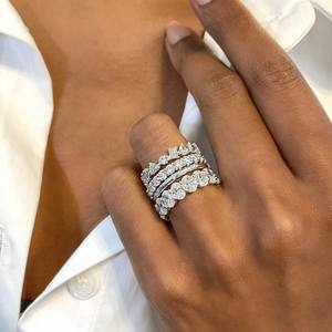 Vente en gros de haute qualité, bijoux fins de luxe pour femme, sertissage de broches, diamant taille ovale, bague de fiançailles en or blanc, cadeau - Product Image 3