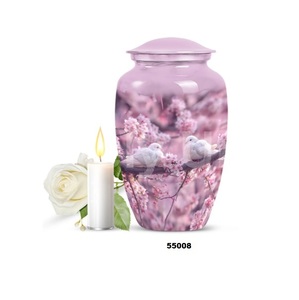 โกศบรรจุอัฐิมนุษย์ขนาดใหญ่ ทำจากอะลูมิเนียม สีขาว รูปนกพิราบ สำหรับใส่เถ้ากระดูกมนุษย์ พร้อมถุงกำมะหยี่ฟรี - Product Image 3