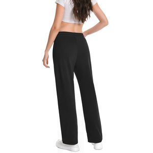 Pantalons de survêtement évasés pour femmes de grande taille de haute qualité en gros avec logo personnalisé Pantalons évasés droits à jambes larges pour femmes - Product Image 2