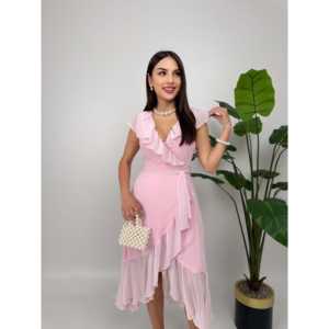 2168 ชุดเดรสผ้าชีฟองทรงเอไลน์พร้อมขอบเอวแบบธรรมชาติ - Product Image 6