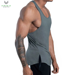Custom Printed Beige Cotton Muscle Stringer Tank Top for Men Fitness Bodybuilding Gym Clothing Plus Size Options Available - Product Image 5