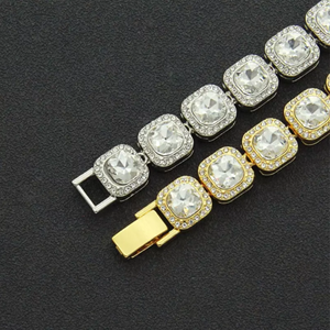 คุณภาพสูงกำหนดเอง12มม. รัศมีเพชรโมอิส925โซ่เพชรสีเหลืองทองสีขาว - Product Image 5