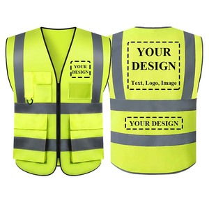 Gilet de sécurité pour la construction en gros d'usine Logo personnalisé Design Bande réfléchissante Gilet haute visibilité avec poches - Product Image 2