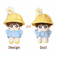 Peluche personnalisée, poupée de dessin animé, garçon, jouet en peluche, chapeau jaune, jouet bleu, cadeau