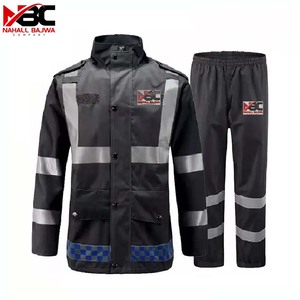 Traje de lluvia reflectante de alta visibilidad con logotipo personalizable, chaqueta de trabajo al aire libre a prueba de viento, conjunto de impermeable de seguridad de Material de algodón y poliéster - Product Image 1