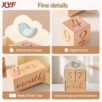 Calendrier perpétuel en bois naturel, design nichoir à oiseaux, décoration de bureau, bloc de date pour étapes importantes de bébé, calendrier à feuilles mobiles en bois, cadeau pour la maison et le bureau
